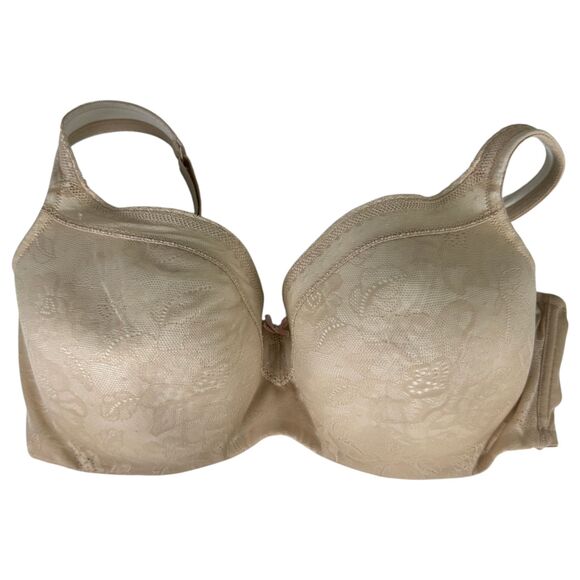 Cacique Lane Bryant Modern Lace Covered Lined Balconette Cream Beige Size 42DD - Picture 1 of 5